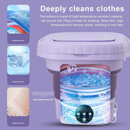 MumEase™ 8L Foldable Mini Washing Machine with Spin Dryer