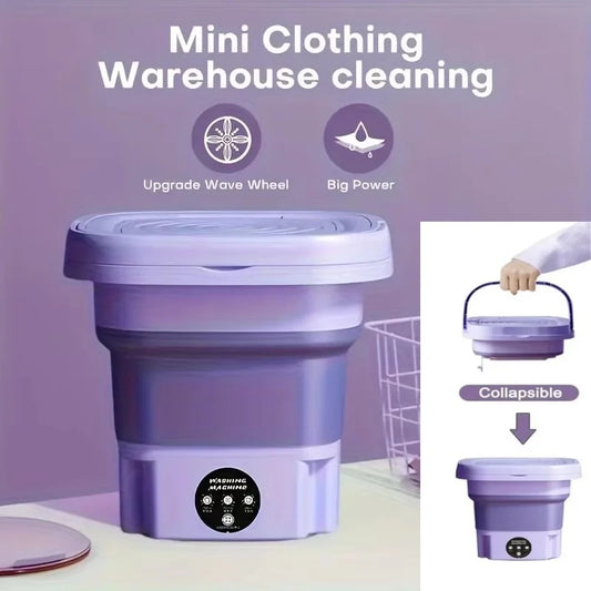MumEase™ 8L Foldable Mini Washing Machine with Spin Dryer